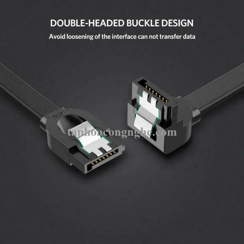 Ugreen 20998 Màu Đen Cáp SATA 3.0 dây dẹt Bẻ Góc 90 Độ 20998 30020998